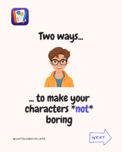 Post Image showing a boy and a heading about characters